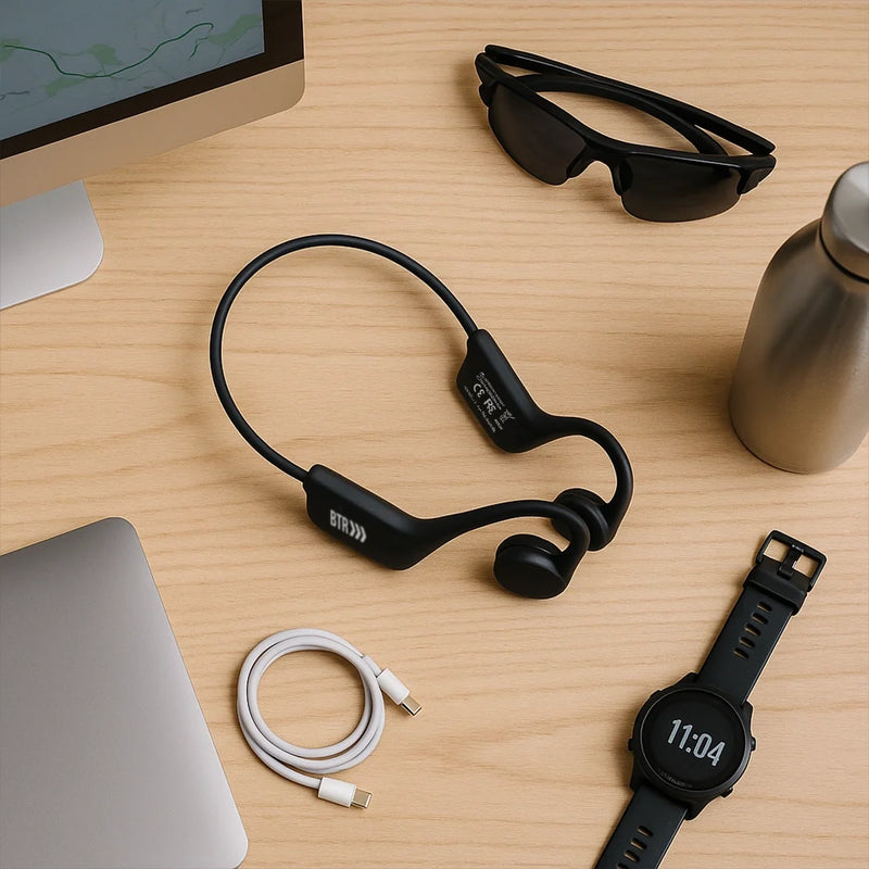 Water/Sweat Resistant Bone Conduction Bluetooth Headphones