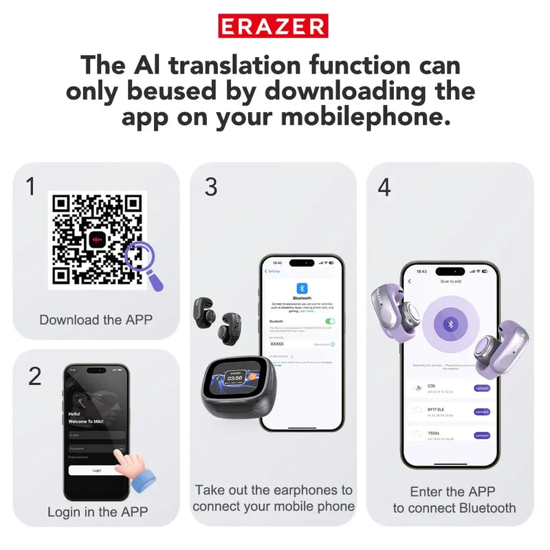 ERAZER XF28 Bluetooth com Tradutor